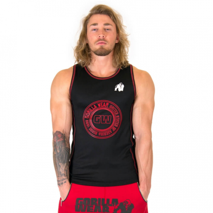 Sjekke Kenwood Tank Top, black/red, Gorilla Wear hos SportGymButikken.no