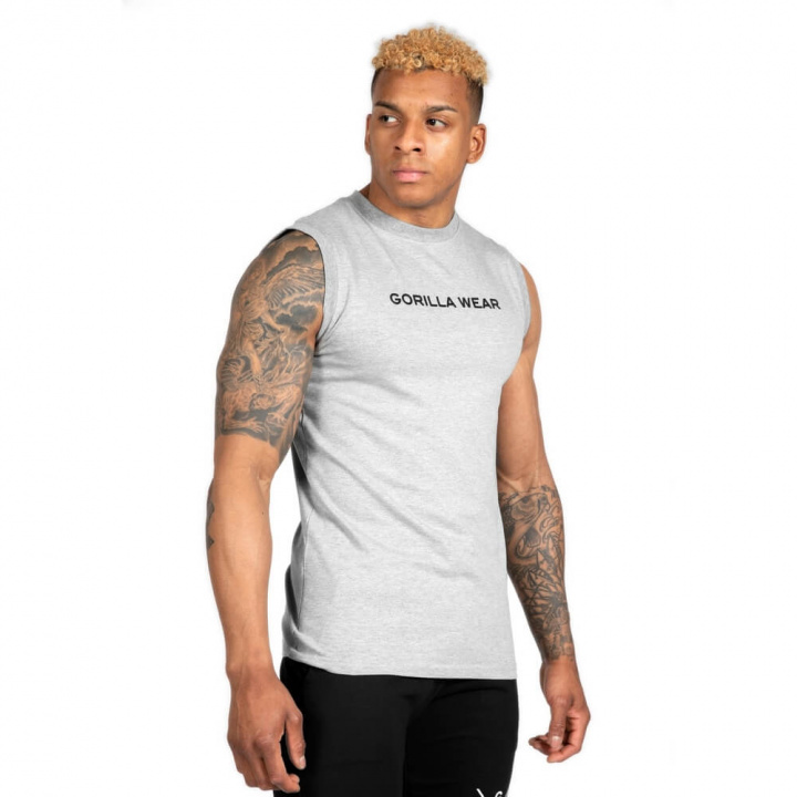 Sorrento Sleeveless T-Shirt, grey, Gorilla Wear i gruppen Herreklær / Overdeler / Singleter hos Sportgymbutikken.no (GW-90131-800r)