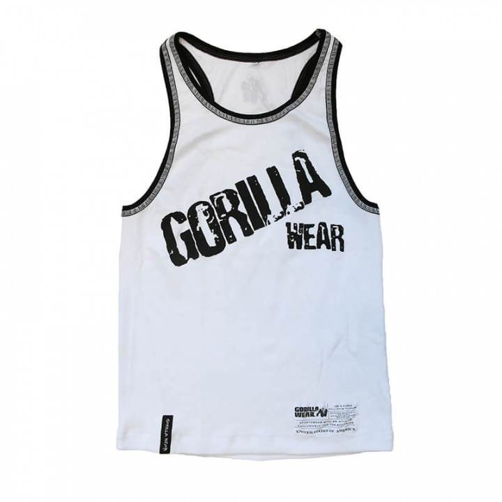 Sjekke Stamina Rib TankTop, white, Gorilla Wear hos SportGymButikken.no