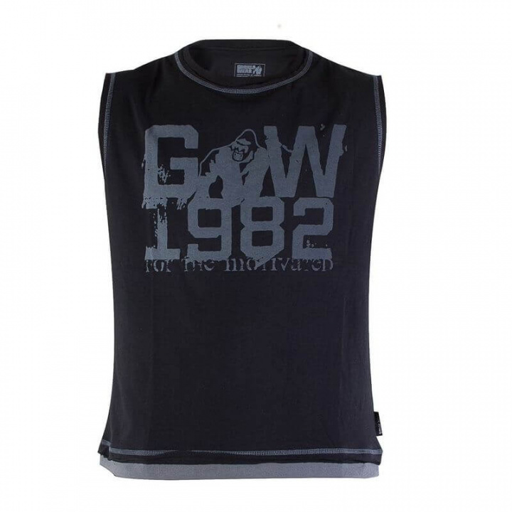 Sjekke GW1982 S/L PRO Tee, svart,Gorilla Wear hos SportGymButikken.no