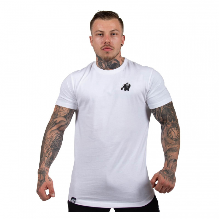 Sjekke Detroit T-Shirt, white, Gorilla Wear hos SportGymButikken.no