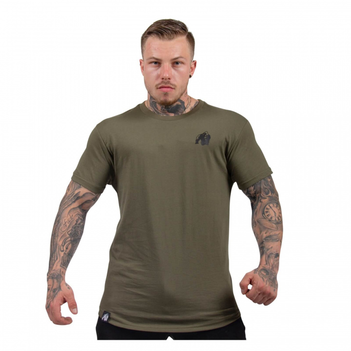 Sjekke Detroit T-Shirt, army green, Gorilla Wear hos SportGymButikken.no