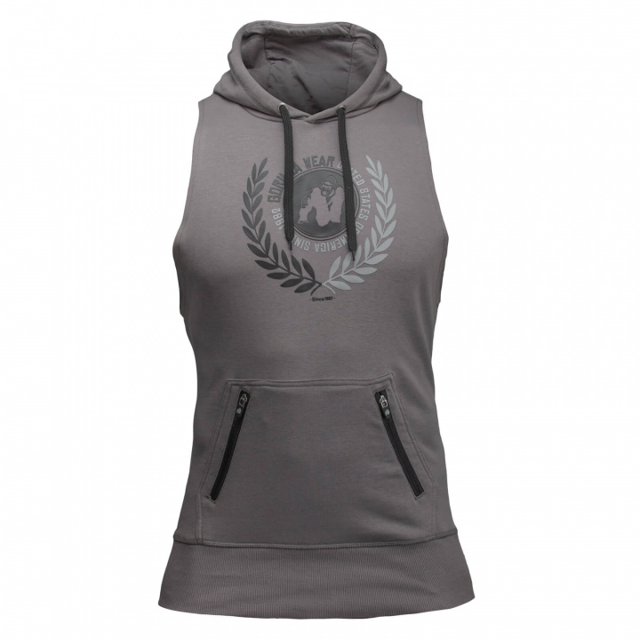 Sjekke Manti Sleeveless Hoodie, grey, Gorilla Wear hos SportGymButikken.no