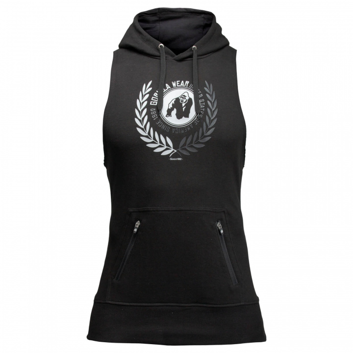 Sjekke Manti Sleeveless Hoodie, black, Gorilla Wear hos SportGymButikken.no