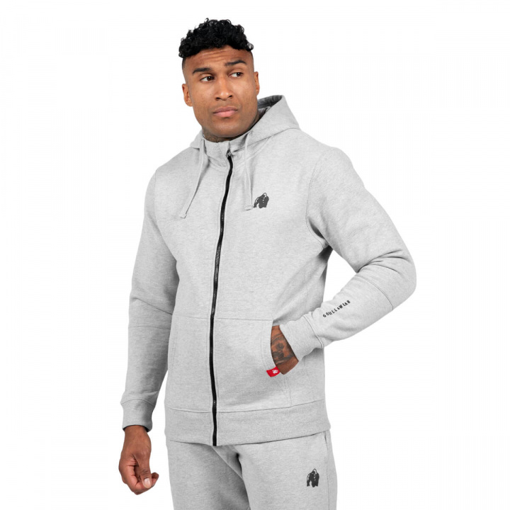Leon Zipped Hoodie, grey, Gorilla Wear i gruppen Herreklær / Skjorter & Gensere / Hettegenser & Treningstrøyer hos Sportgymbutikken.no (GW-90846-800r)