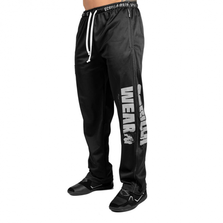 Sjekke Logo Mesh Pants, black, Gorilla Wear hos SportGymButikken.no