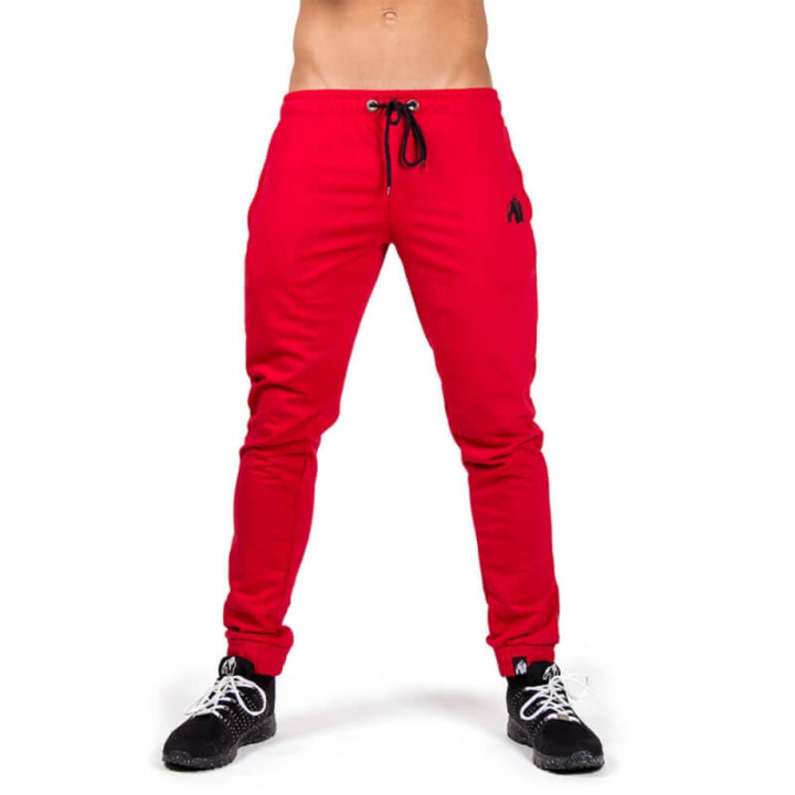 Sjekke Classic Joggers, red, Gorilla Wear hos SportGymButikken.no