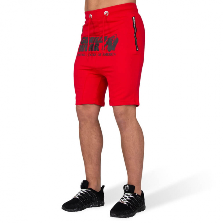 Sjekke Alabama Drop Crotch Shorts, red, Gorilla Wear hos SportGymButikken.no