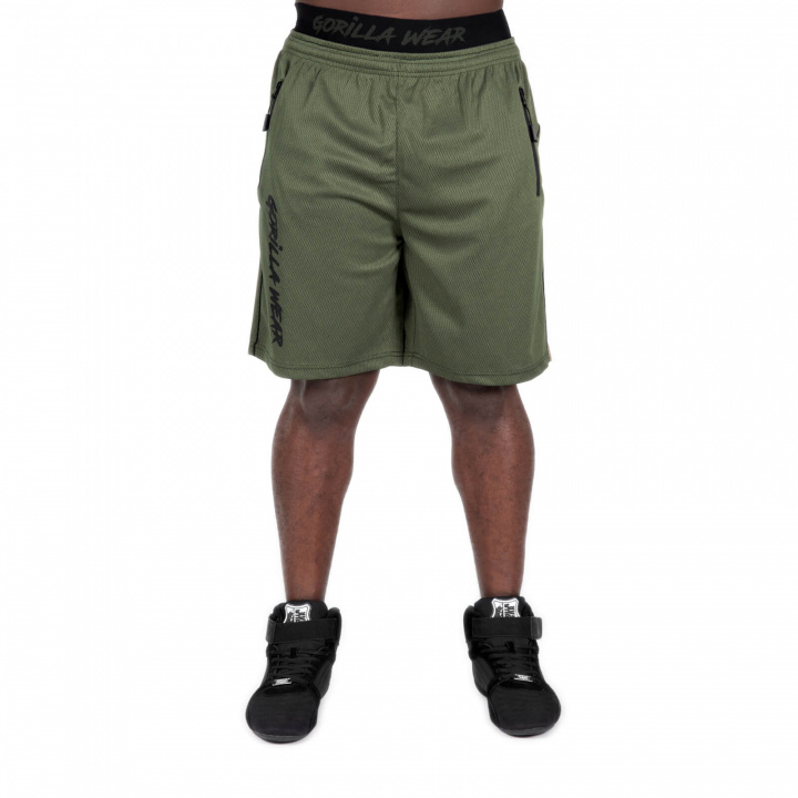 Sjekke Mercury Mesh Shorts, army green/black, Gorilla Wear hos SportGymButikken.