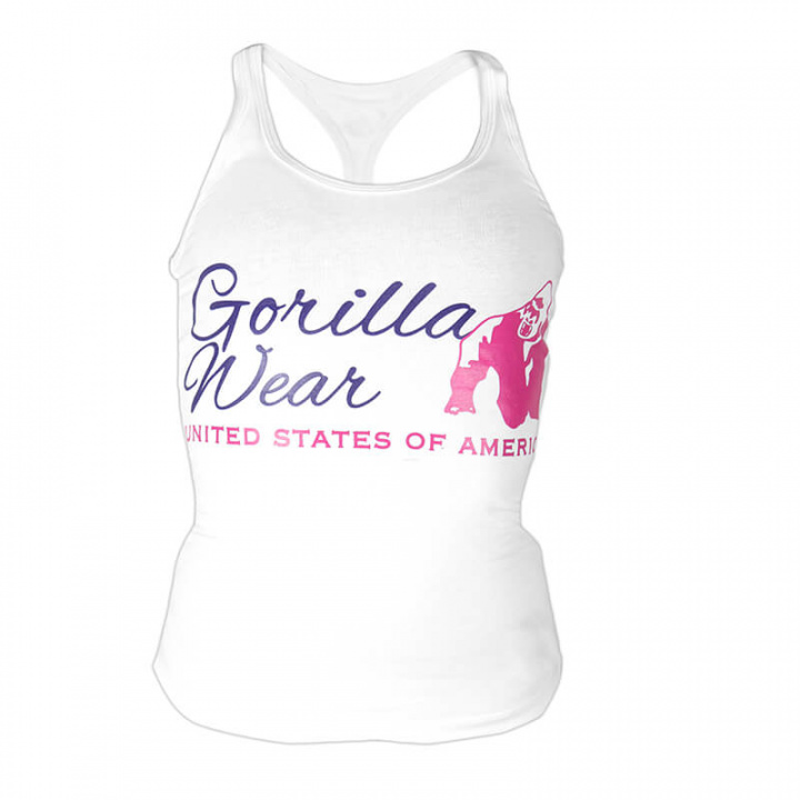 Sjekke Women's Classic Tank Top, white, Gorilla Wear hos SportGymButikken.no