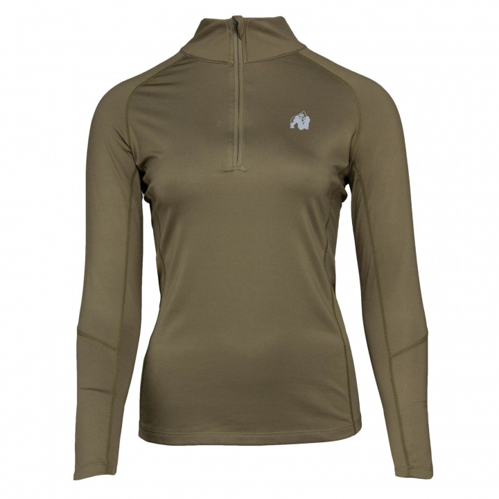 Sjekke Melissa Longsleeve, army green, Gorilla Wear hos SportGymButikken.no