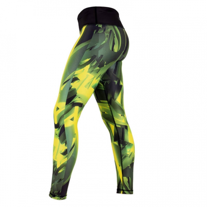 Sjekke Reno Tights, green/yellow, Gorilla Wear hos SportGymButikken.no