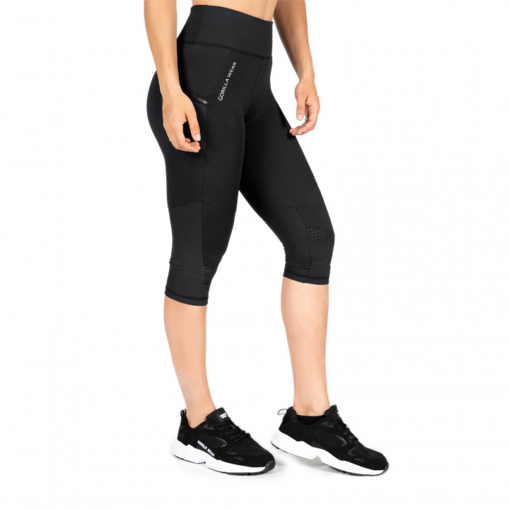 Sjekke Monroe Cropped Leggings, black, Gorilla Wear hos SportGymButikken.no