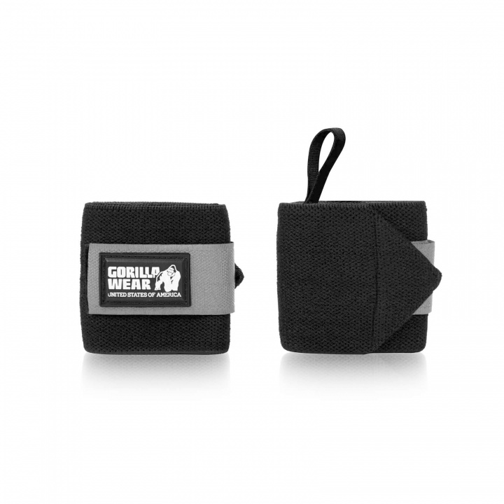 Sjekke Wrist Wraps Basic, black/grey, Gorilla Wear hos SportGymButikken.no