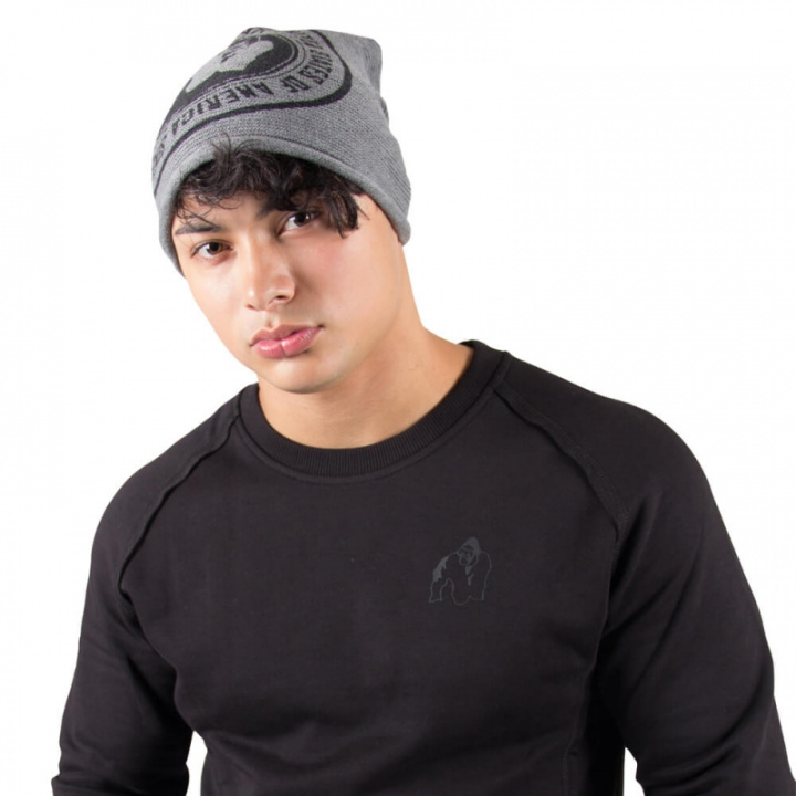 Sjekke Oxford Beanie, grey, Gorilla Wear hos SportGymButikken.no