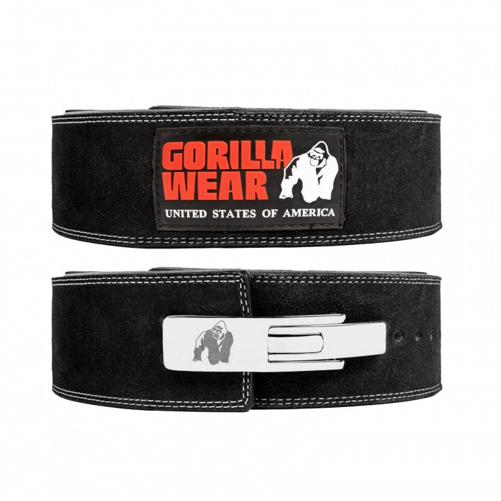 Sjekke 4 Inch Powerlifting Lever Belt, black, Gorilla Wear hos SportGymButikken.