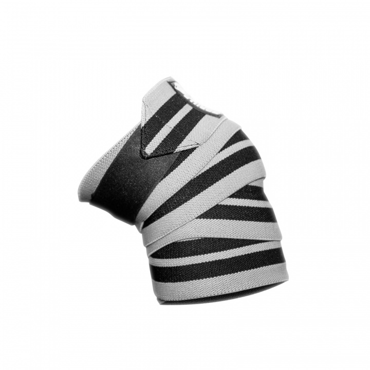 Sjekke Knee Wraps, grey/black, 2 m, Gorilla Wear hos SportGymButikken.no