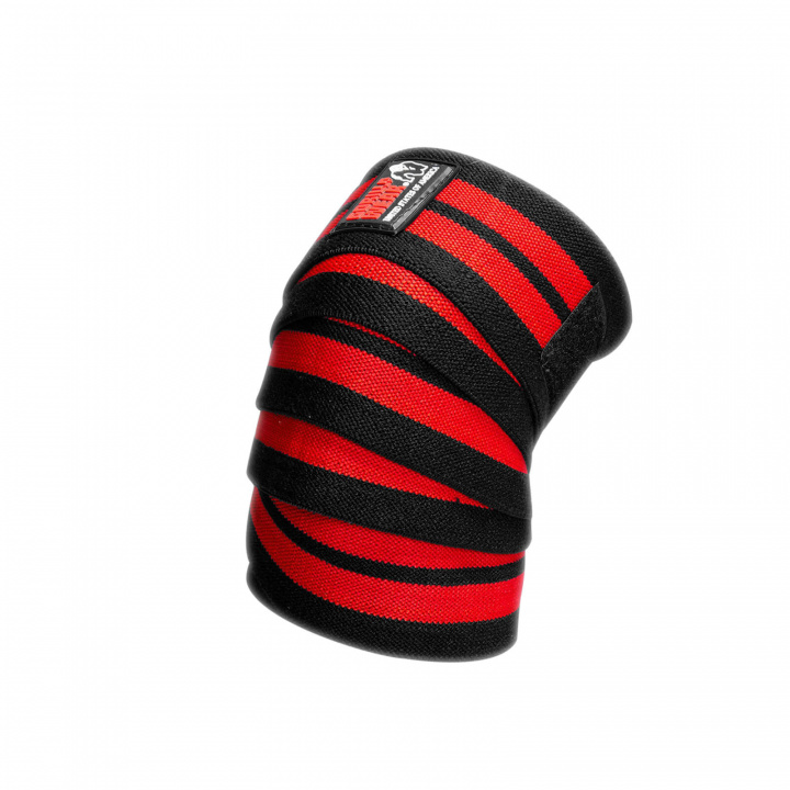 Sjekke Knee Wraps, black/red, 2 m, Gorilla Wear hos SportGymButikken.no