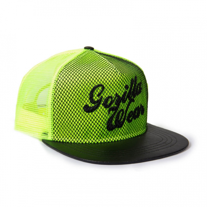 Sjekke Mesh Cap, neon lime, Gorilla Wear hos SportGymButikken.no