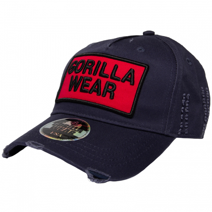 Sjekke Harrison Cap, navy blue/red, Gorilla Wear hos SportGymButikken.no