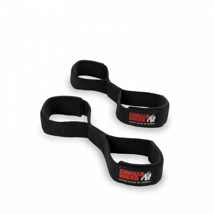 Sjekke Figure 8 Lifting Straps, black, Gorilla Wear hos SportGymButikken.no