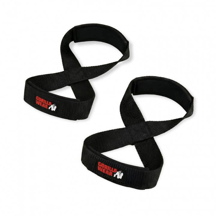 Sjekke Figure 8 Lifting Straps, black, Gorilla Wear hos SportGymButikken.no