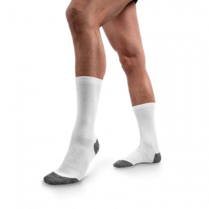 Sjekke Performance Crew Socks, white, Gorilla Wear hos SportGymButikken.no