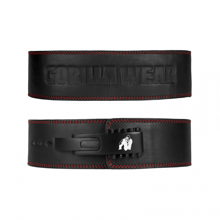 Sjekke 4 Inch Premium Lever Belt, black, Gorilla Wear hos SportGymButikken.no