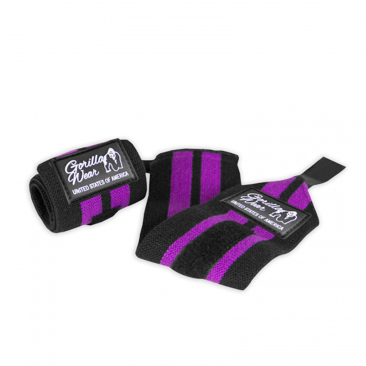 Sjekke Women's Wrist Wraps, black/purple, Gorilla Wear hos SportGymButikken.no