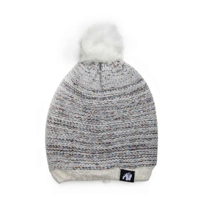 Sjekke Bellevue Beanie, white/grey, Gorilla Wear hos SportGymButikken.no