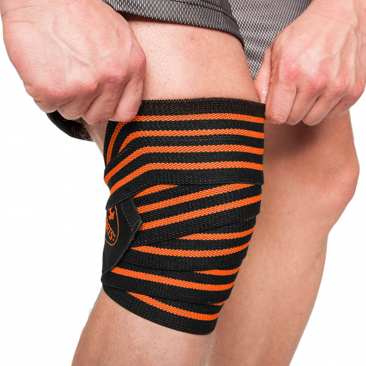 Sjekke Knee Wraps, black/orange, C.P. Sports hos SportGymButikken.no