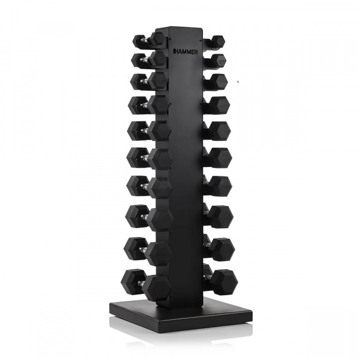 Hexmanualsett med stativ, 10-par: 1 - 10 kg, Hammer i gruppen Styrke / Manualer & kettlebells / Pakke hos Sportgymbutikken.no (HM-17342)