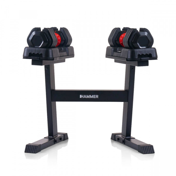 Manualsett StrongLock 4.0 med stativ, 2 x 25 kg, Hammer i gruppen Styrke / Manualer & kettlebells / Manualer hos Sportgymbutikken.no (HM-17349)