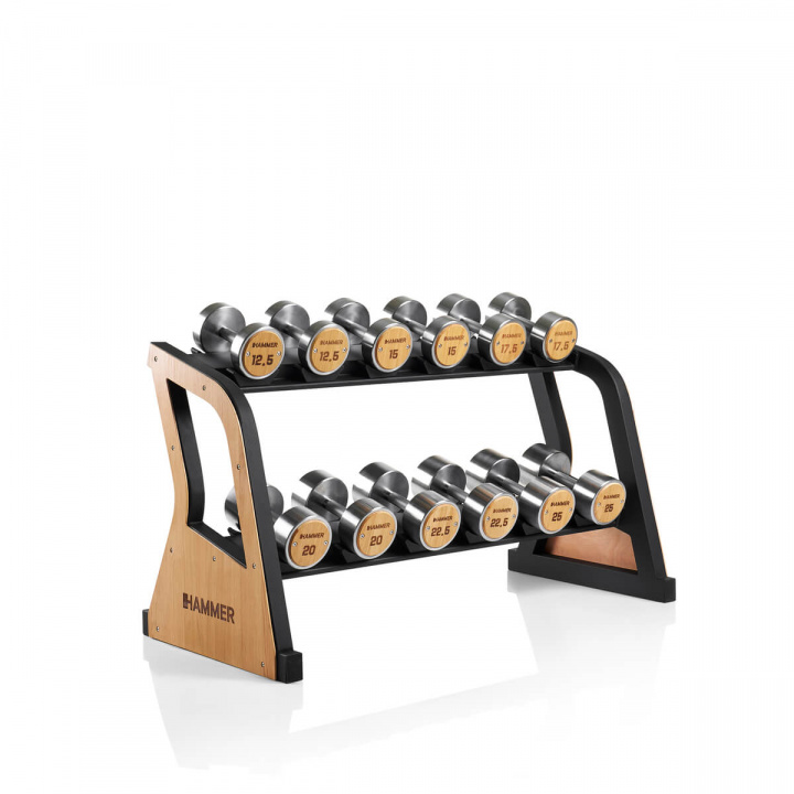 Exclusive Dumbbell Rack Set, 6 par: 12.5 – 25 kg i gruppen Styrke / Manualer & kettlebells / Pakke hos Sportgymbutikken.no (HM-17398)
