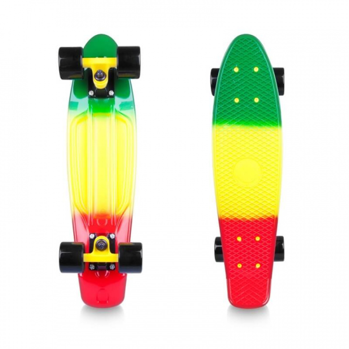 Sjekke Pennyboard Sunbow 22, green/yellow/red, Worker hos SportGymButikken.no