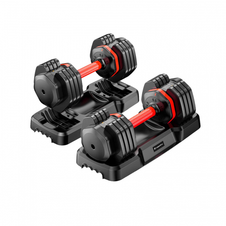 Justerbare manualer, 2 x 6.5 - 24.5 kg, inSPORTline DuraBell i gruppen Styrke / Manualer & kettlebells / Manualer hos Sportgymbutikken.no (IN-25786-SET)