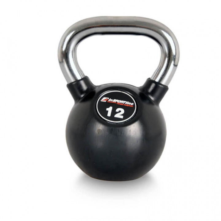 Sjekke Kettlebell, gummi/krom 12 kg, inSPORTline hos SportGymButikken.no