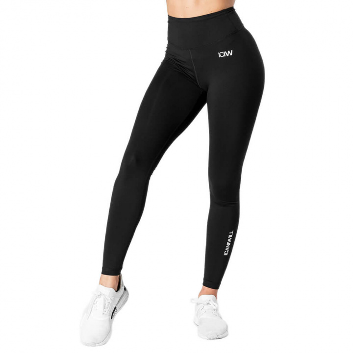 Sjekke Scrunch Tights, black, ICANIWILL hos SportGymButikken.no