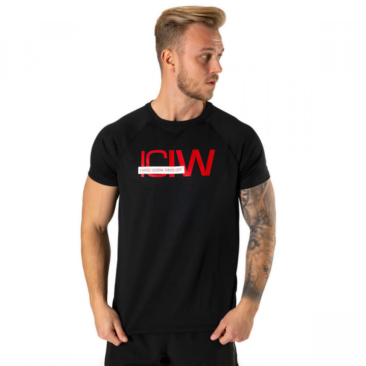 Sjekke Training Mesh T-shirt, black, ICANIWILL hos SportGymButikken.no