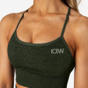 Queen Mesh Sports Bra, green melange, ICANIWILL