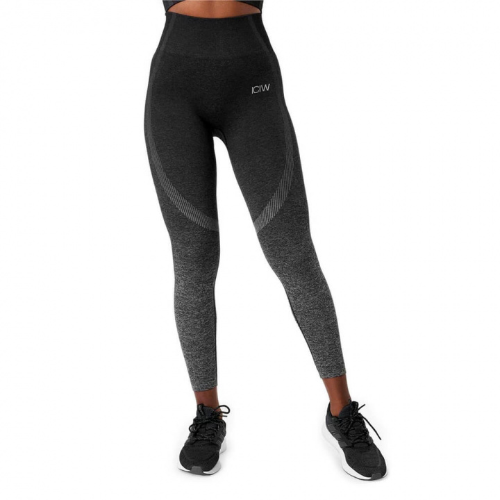 Sjekke Ombre 7/8 Seamless Tights, graphite melange, ICANIWILL hos SportGymButikk