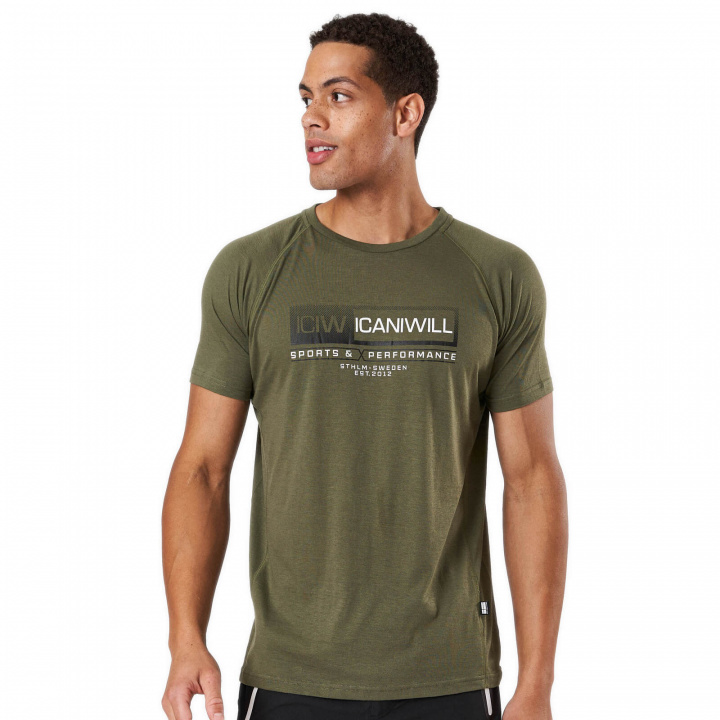 Sjekke Perform Tri-blend Standard fit T-shirt, army, ICANIWILL hos SportGymButik