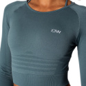 Define Seamless LS Crop Top, jungle green, ICANIWILL