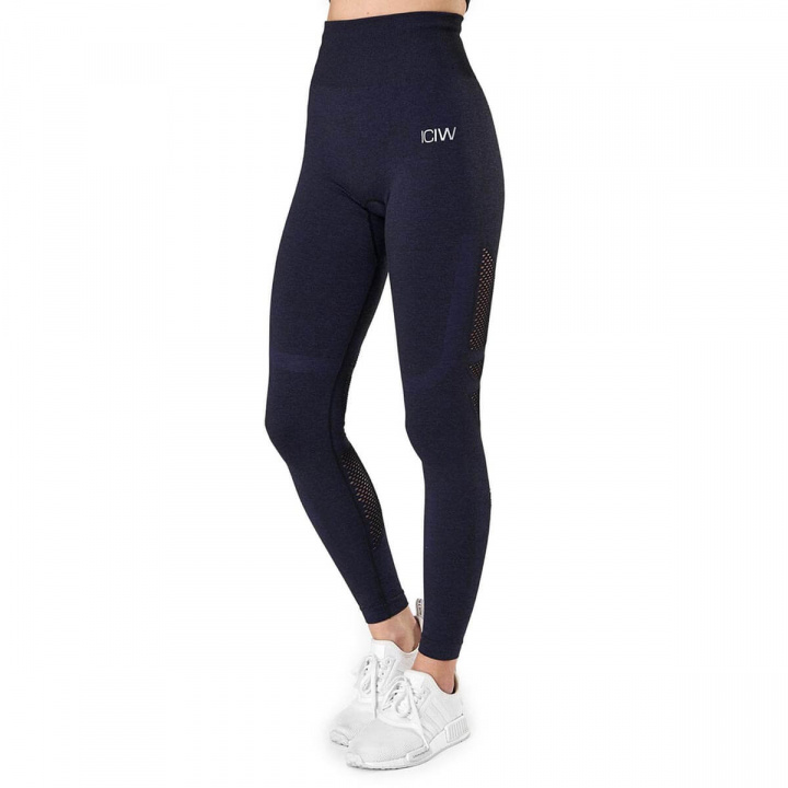 Sjekke Queen Mesh Tights, navy melange, ICANIWILL hos SportGymButikken.no