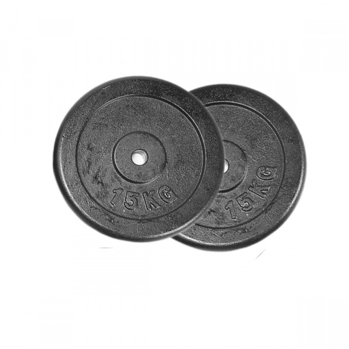 Sjekke Vektskiver Metall 25 mm. 2 x 15 kg hos SportGymButikken.no