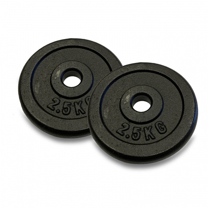 Sjekke Vektskiver Metall 25 mm. 2 x 2.5 kg hos SportGymButikken.no