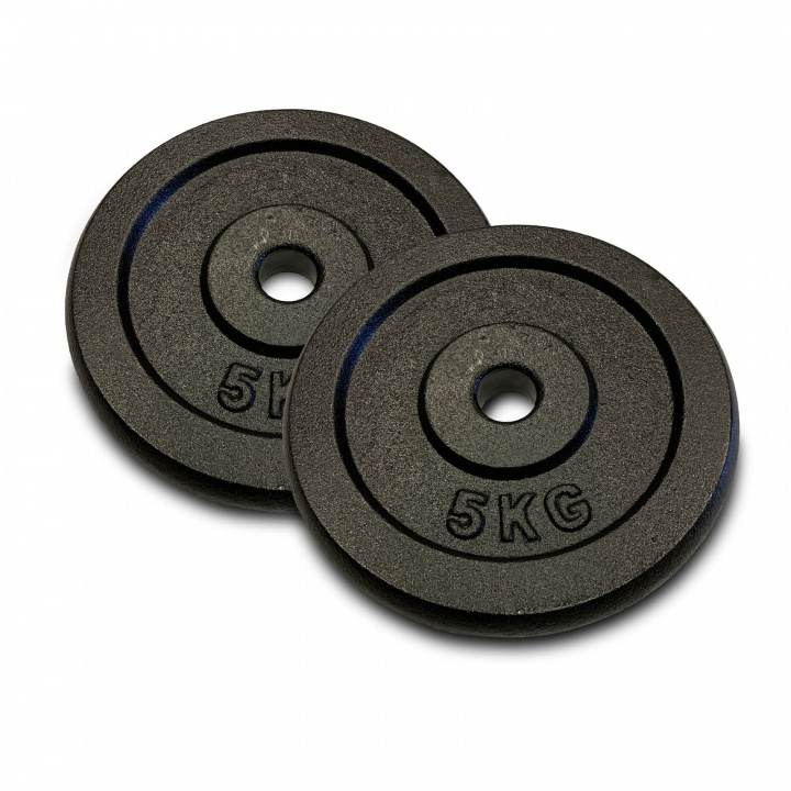 Sjekke Vektskiver Metall 25 mm. 2 x 5 kg hos SportGymButikken.no