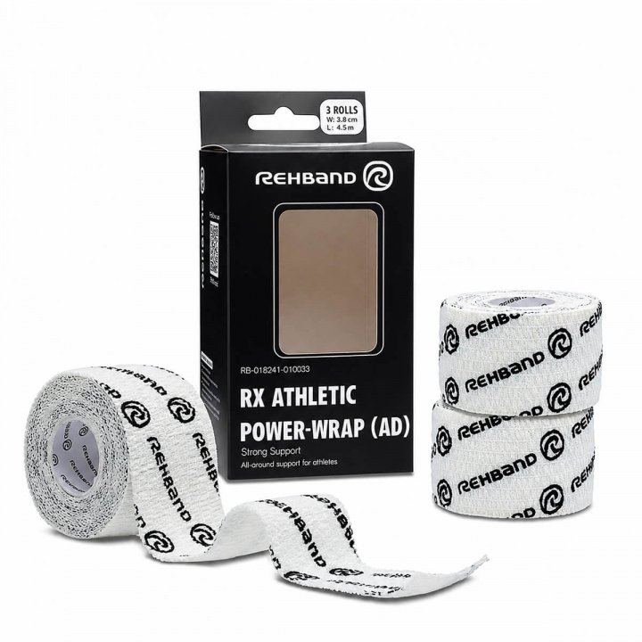 RX Athletic Power Wrap, White, 38 mm x 4.5 m i gruppen Kampsport / Beskyttelse / Bandasjer og tejp hos Sportgymbutikken.no (OT-RX20118-222)