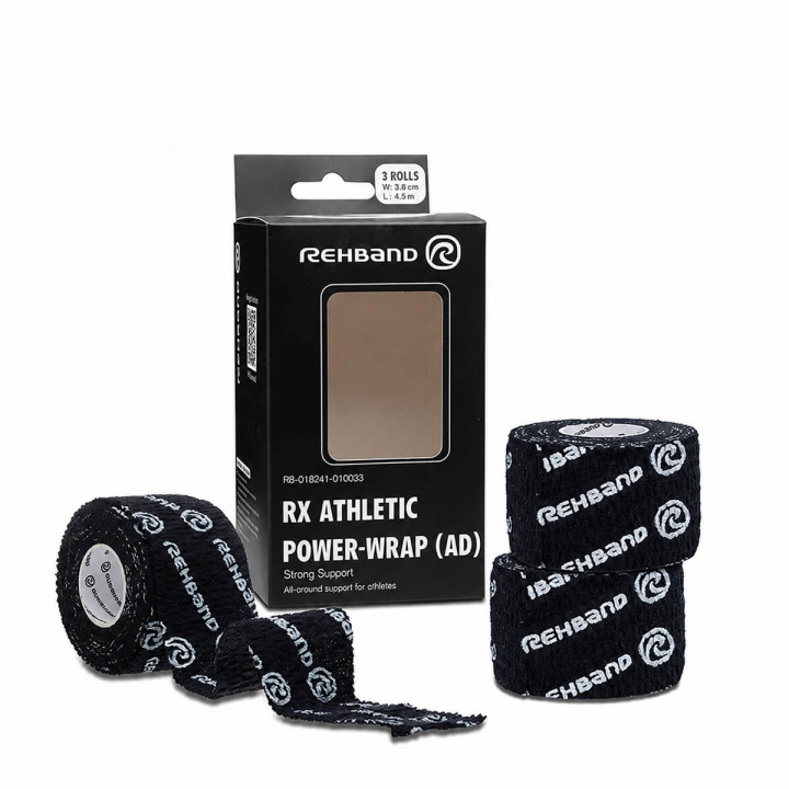 RX Athletic Power Wrap, Black, 38 mm x 4.5 m i gruppen Kampsport / Beskyttelse / Bandasjer og tejp hos Sportgymbutikken.no (OT-RX20118-999)