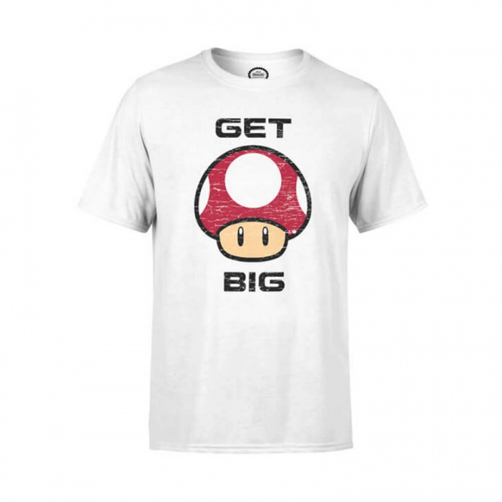 Sjekke Get Big Mushroom T-Shirt, white, Nintendo hos SportGymButikken.no
